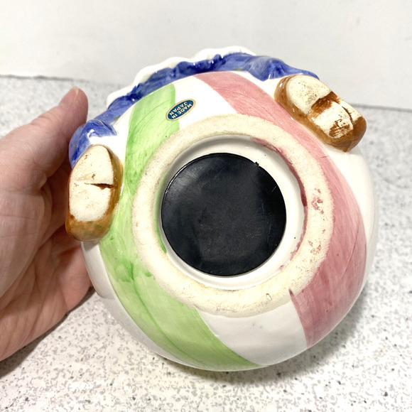 Vintage Collectible Piggy Bank Ceramic Clown on Circus Ball Colorful Whimsical - Picture 9 of 11